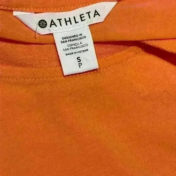 NWOT Athleta Outbound Coral Cotton Blend Crew neck short sleeve T-shirt small - Picture 4 of 8
